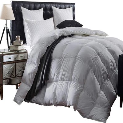 MEXIMART Silver All Season Down Alternetive Comforter- Twin Size 68 x 86 Inches 1-pc Duvet Incert, 1000-TC 750-GSM with Corner Tabs 100% Egyptian Cotton- Hypoallergenic - Silver Solid