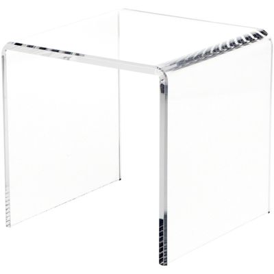 Plymor Clear Acrylic Beveled Square Display Riser, 8" H x 8" W x 8" D (3/8" Thick) (2 Pack)