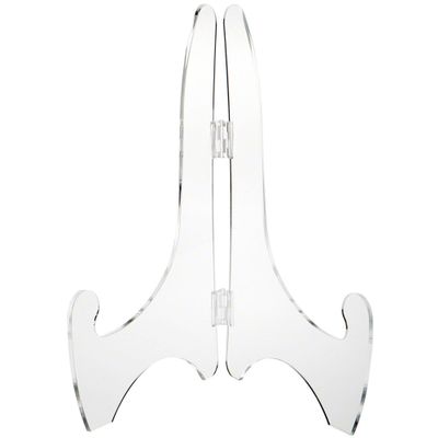 Plymor Clear Acrylic Adjustable Folding Display Easel, 15" H x 10.25" D (For 22" Plates) (3 Pack)