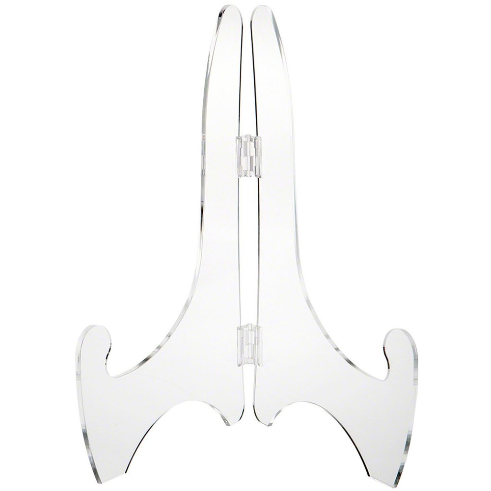 Plymor Clear Acrylic Adjustable Folding Display Easel, 15" H x 10.25" D (For 22" Plates) (3 Pack)