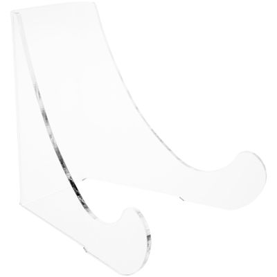 Plymor Clear Acrylic Flat Back Easel with Rounded Support Ledges, 4.5" H x 5.25" W x 4.5" D (12 Pack)