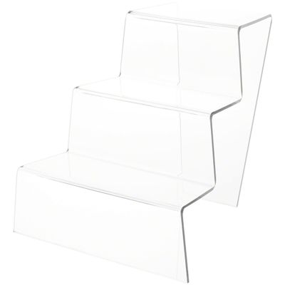 Plymor Clear Acrylic Tapered Display Stairs, 12" H x 12" W x 12.5" D (2 Pack)
