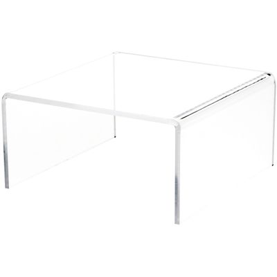 Plymor Clear Acrylic Short Square Display Riser, 4" H x 8" W x 8" D (1/4" thick) (6 Pack)