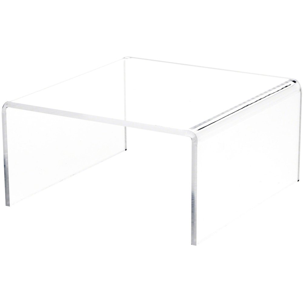 Plymor Clear Acrylic Short Square Display Riser, 4" H x 8" W x 8" D (1/4" thick) (6 Pack)