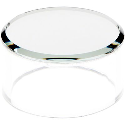 Plymor Clear Acrylic Cylinder Display Riser with Mirror Top, 1" H x 2" D (12 Pack)