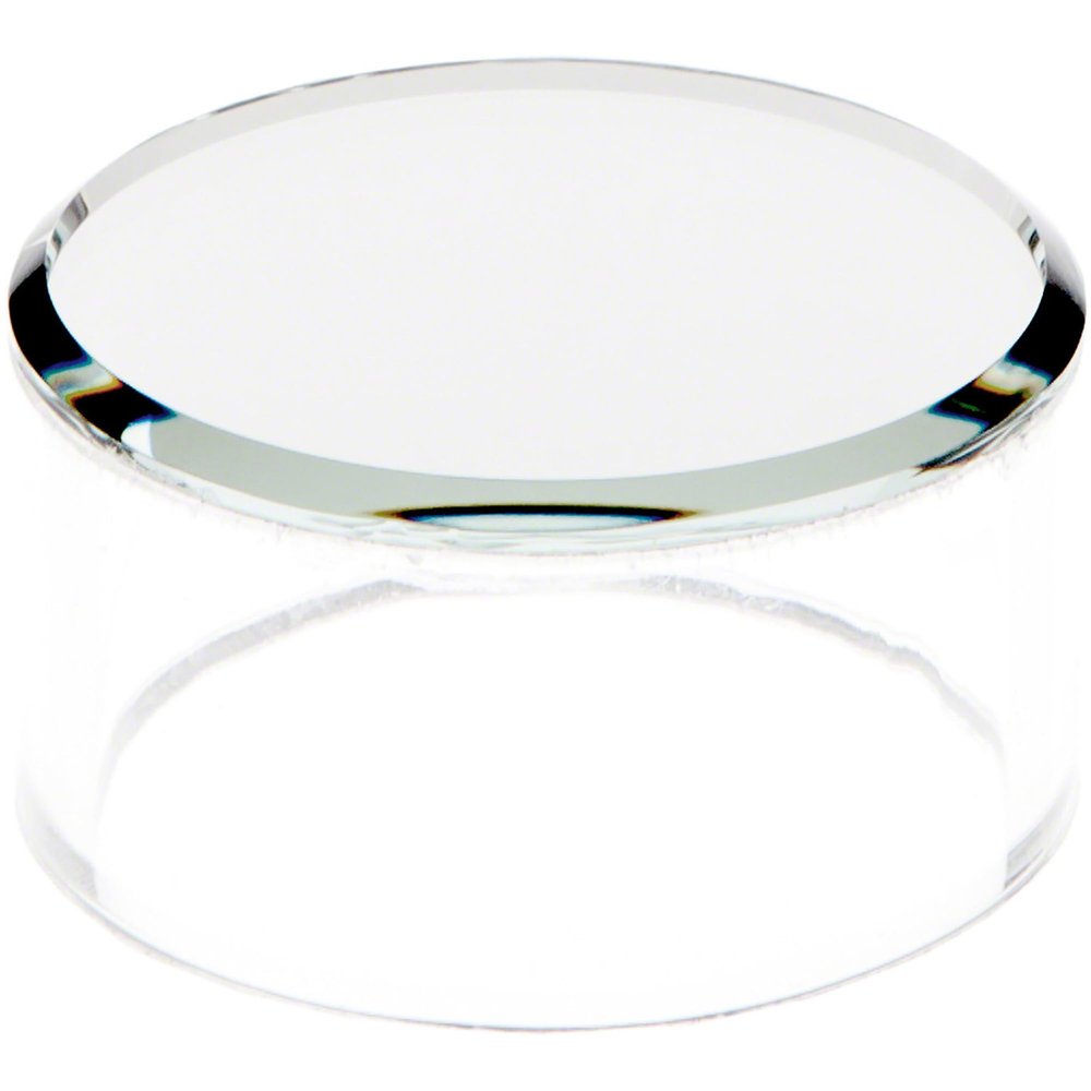 Plymor Clear Acrylic Cylinder Display Riser with Mirror Top, 1" H x 2" D (12 Pack)