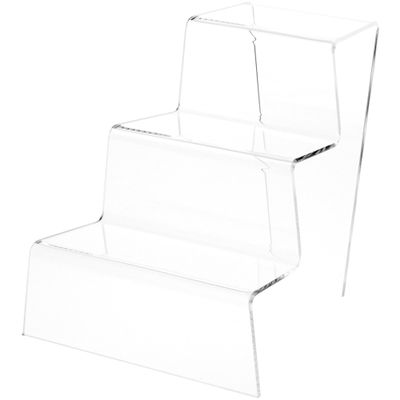 Plymor Clear Acrylic Tapered Display Stairs, 9.25" H x 9" W x 9.75" D (3 Pack)