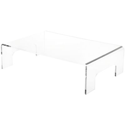 Plymor Clear Acrylic Display Riser with Tray Handles, 4" H x 15" W x 10" D (3/16" thick) (6 Pack)