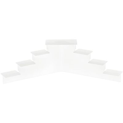 Plymor Frosted Acrylic 7-Item Mini Display Stairs, 4.125" H x 14.75" W x 6" D (3 Pack)