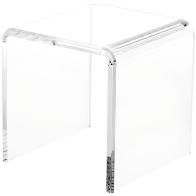 Plymor Clear Acrylic Beveled Square Display Riser, 6" H x 6" W x 6" D (3/8" Thick) (3 Pack)