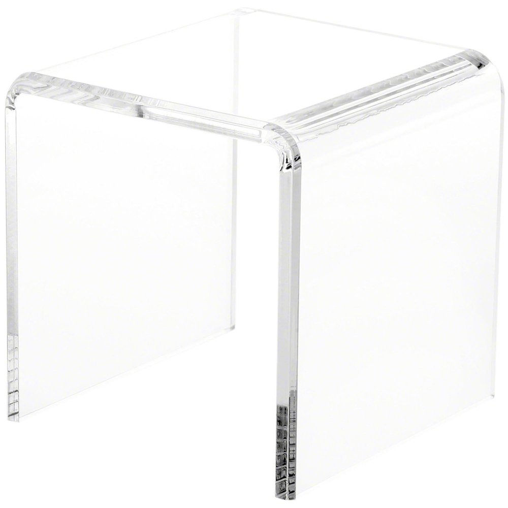 Plymor Clear Acrylic Beveled Square Display Riser, 6" H x 6" W x 6" D (3/8" Thick) (3 Pack)