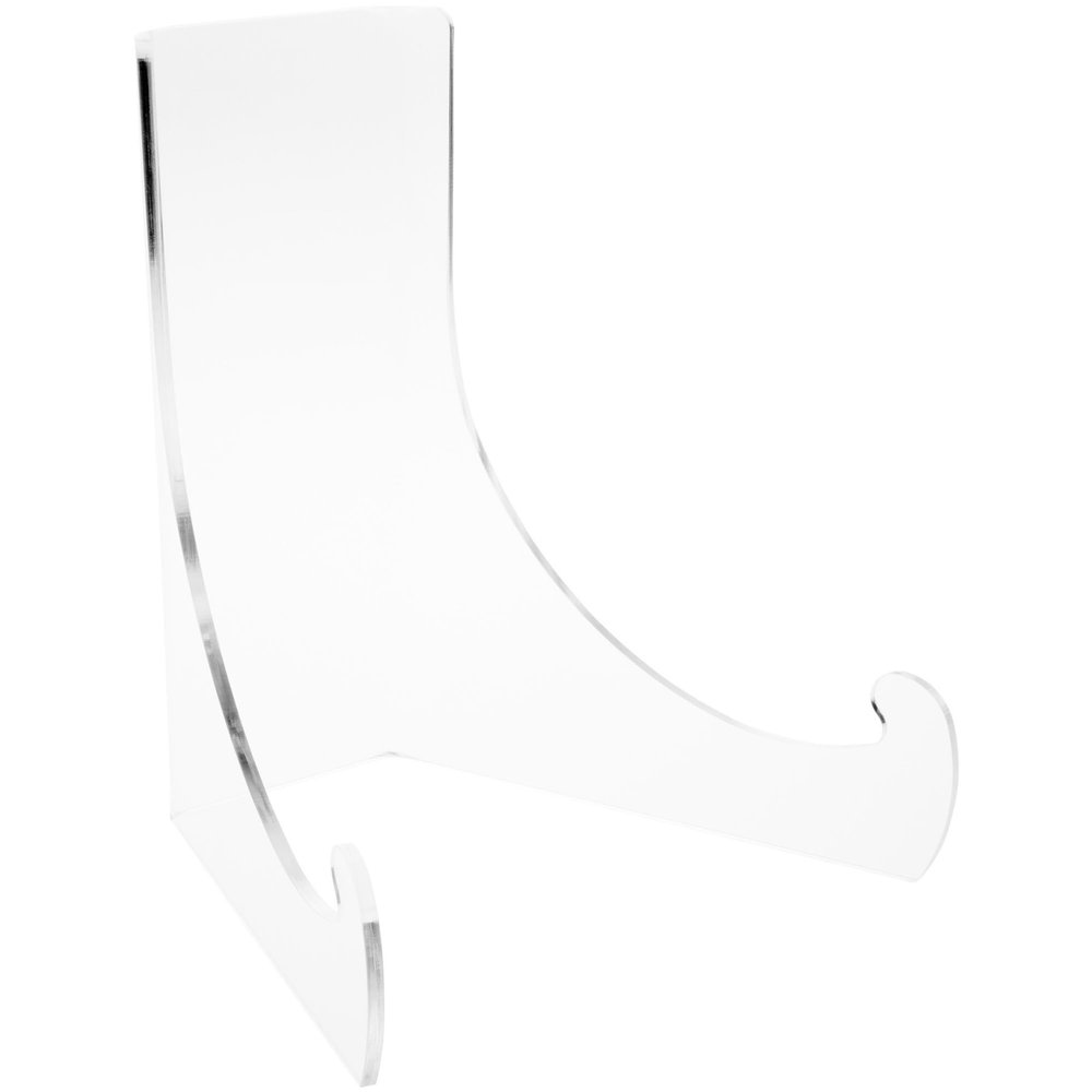 Plymor Clear Acrylic Flat Back Easel with Deep Support Ledges, 9" H x 7.5" W x 7.25" D (6 Pack)