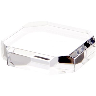 Plymor Clear Acrylic Beveled Corner-Cut Display Base, 3" W x 3" D x 0.75" H, Pack of 2