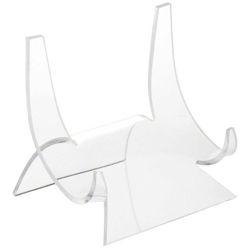 Plymor Clear Acrylic Double-Scoop Display Easel, 5.875" H x 5.75" W x 5.0625" D (12 Pack)