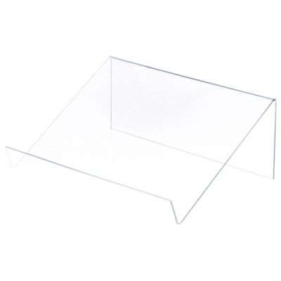 Plymor Clear Acrylic Slightly Elevated Book Display Stand with 1.5" Ledge, 12" W x 9" D x 4.5" H (2 Pack)