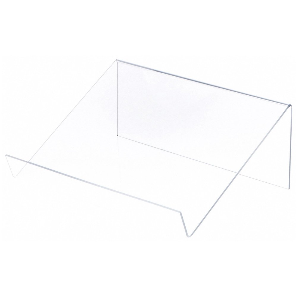 Plymor Clear Acrylic Slightly Elevated Book Display Stand with 1.5" Ledge, 12" W x 9" D x 4.5" H (2 Pack)