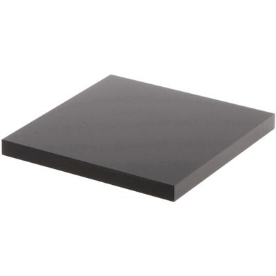 Plymor Black Square Acrylic Display Base, 4" W x 4" D x 0.375" H, Pack of 3