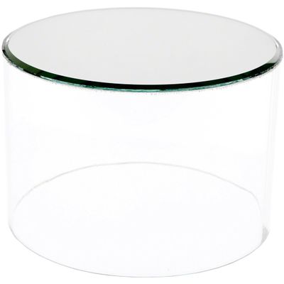 Plymor Clear Acrylic Cylinder Display Riser with Mirror Top, 2" H x 6" D (3 Pack)