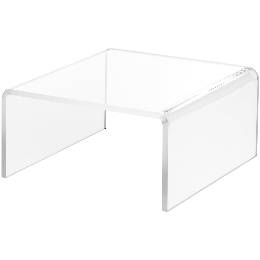 Plymor Clear Acrylic Short Square Display Riser, 3.5" H x 7" W x 7" D (1/4" thick) (6 Pack)