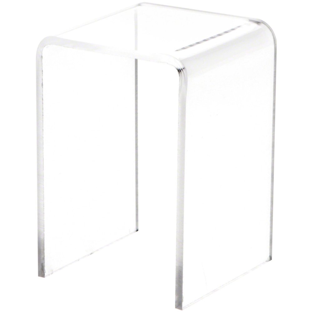 Plymor Clear Acrylic Vertical Square Display Riser, 3" H x 2" W x 2" D (3/32" thick) (24 Pack)
