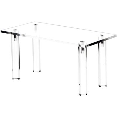 Plymor Clear Acrylic Rectangular 4-Leg Display Riser, 4" H x 8" W x 4" D (6 Pack)
