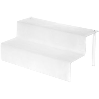 Plymor Frosted Acrylic 2-Step Display Stairs, 6.25" H x 12" W x 10.25" D (2 Pack)
