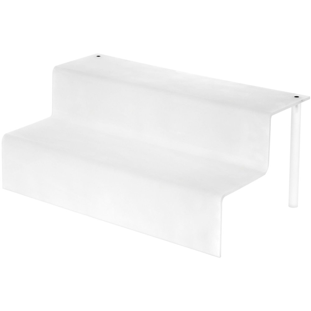 Plymor Frosted Acrylic 2-Step Display Stairs, 6.25" H x 12" W x 10.25" D (2 Pack)
