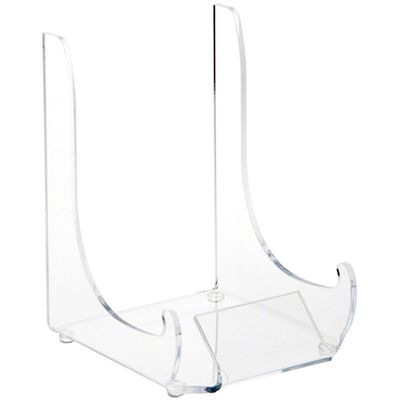 Plymor Clear Acrylic Display Easel with Label Front, 7.5" H x 5.25" W x 6.25" D (6 Pack)