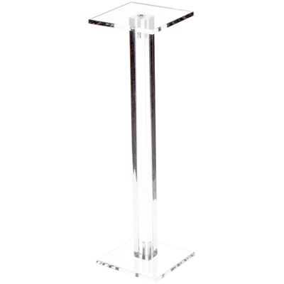 Plymor Clear Acrylic Square Barbell Pedestal Display Riser, 10.5" H x 3" W x 3" D (1/4" thick) (6 Pack)