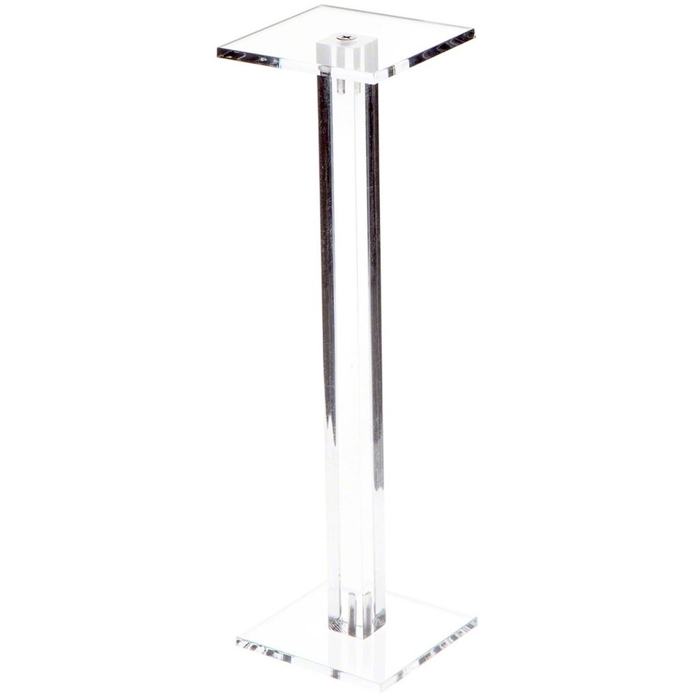 Plymor Clear Acrylic Square Barbell Pedestal Display Riser, 10.5" H x 3" W x 3" D (1/4" thick) (6 Pack)