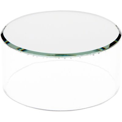 Plymor Clear Acrylic Cylinder Display Riser with Mirror Top, 2" H x 4" D (6 Pack)