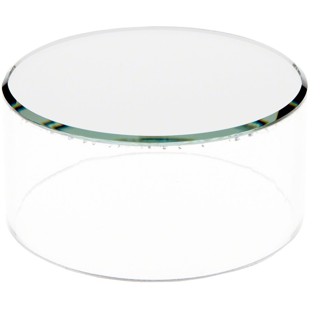 Plymor Clear Acrylic Cylinder Display Riser with Mirror Top, 2" H x 4" D (6 Pack)