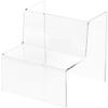 Plymor Clear Acrylic 2-Step Solid Back Display Stairs, 6.125" H x 6" W x 6.75" D (3 Pack) view 1