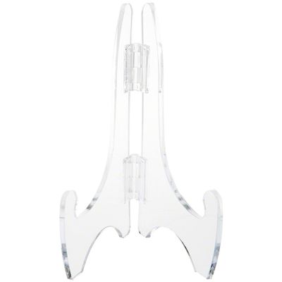 Plymor Clear Acrylic Adjustable Folding Display Easel, 7.5" H x 5" D (For 12" Plates) (6 Pack)
