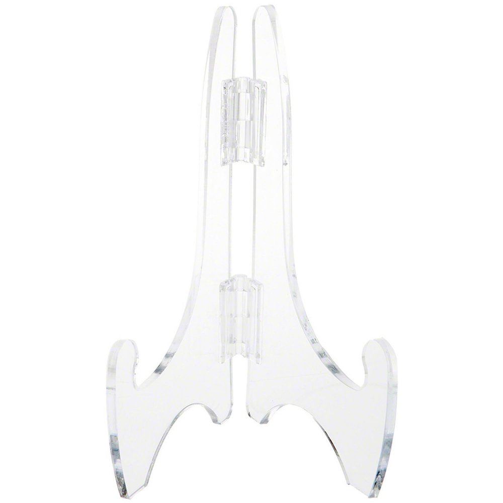Plymor Clear Acrylic Adjustable Folding Display Easel, 7.5" H x 5" D (For 12" Plates) (6 Pack)