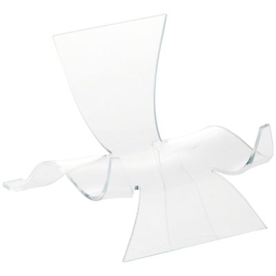 Plymor Clear Acrylic Wave Display Easel, 5.125" H x 4.625" W x 6" D (3 Pack)