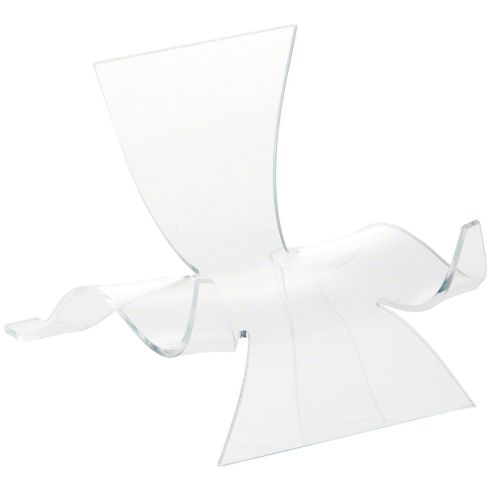 Plymor Clear Acrylic Wave Display Easel, 5.125" H x 4.625" W x 6" D (3 Pack)