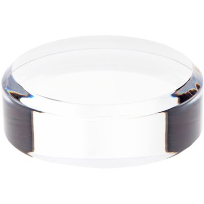 Plymor Clear Acrylic Beveled Round Display Base, 3" W x 3" D x 1" H, Pack of 2