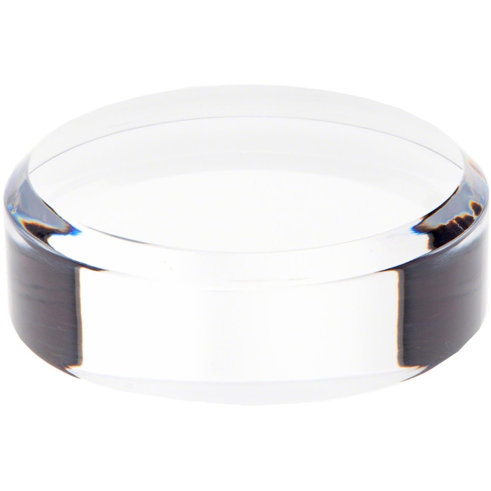 Plymor Clear Acrylic Beveled Round Display Base, 3" W x 3" D x 1" H, Pack of 2