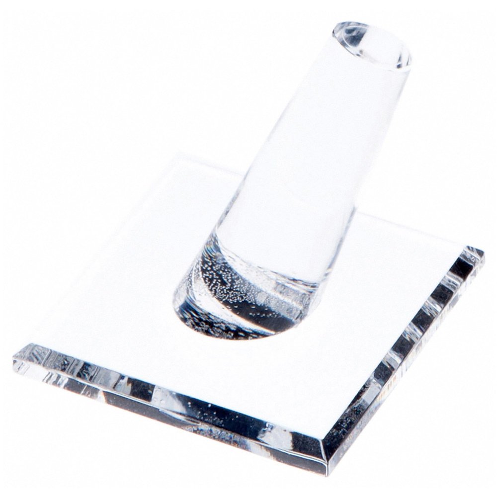 Plymor Clear Acrylic Ring Finger Display, Single on Square Base, 2" W x 2" D x 1.75" H (12 Pack)