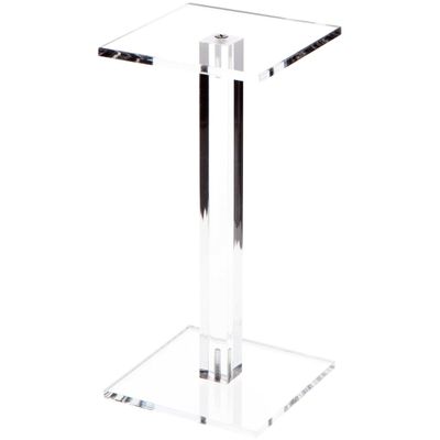 Plymor Clear Acrylic Square Barbell Pedestal Display Riser, 8.5" H x 4" W x 4" D (1/4" thick) (6 Pack)