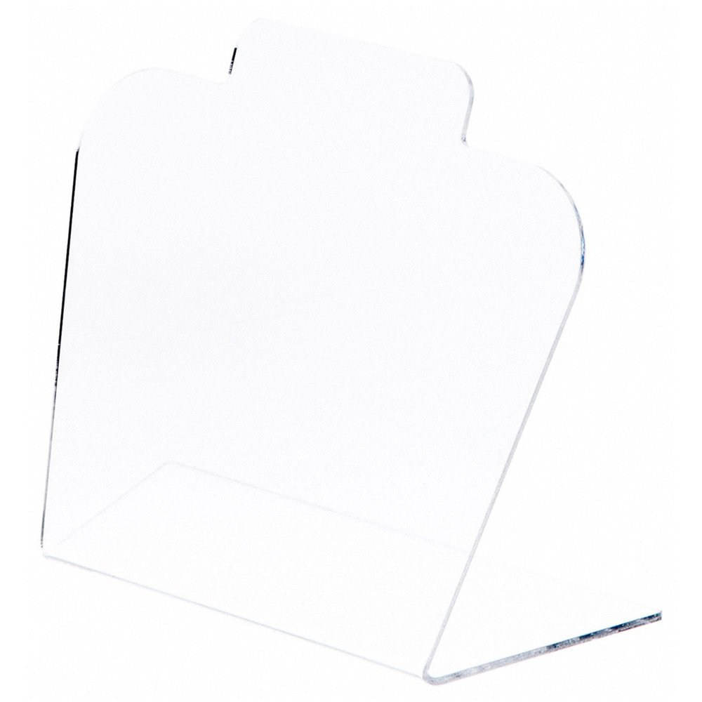 Plymor Clear Acrylic Basic Short Necklace Display Stand, 8.5" W x 4" D x 7.75" H (2 Pack)