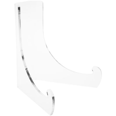 Plymor Clear Acrylic Flat Back Easel with Deep Support Ledges, 4.5" H x 3.75" W x 4" D (3 Pack)