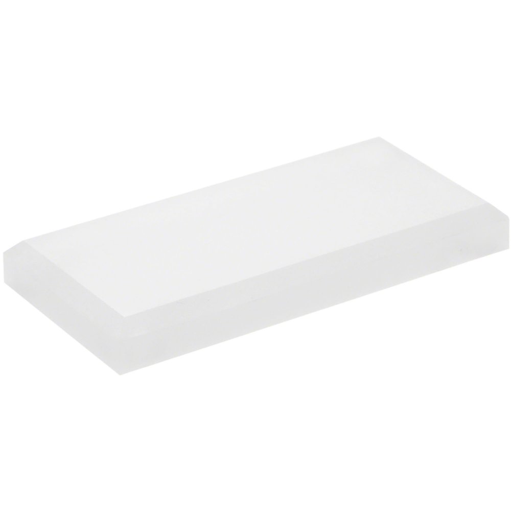 Plymor Frosted Acrylic Rectangular Beveled Display Base, 4" W x 2" D x 0.5" H, Pack of 3