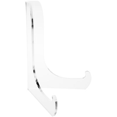 Plymor Clear Acrylic 60-Degree Angle Easel With Shallow Support Ledges, 7.5" H x 5.75" W x 4.75" D (12 Pack)