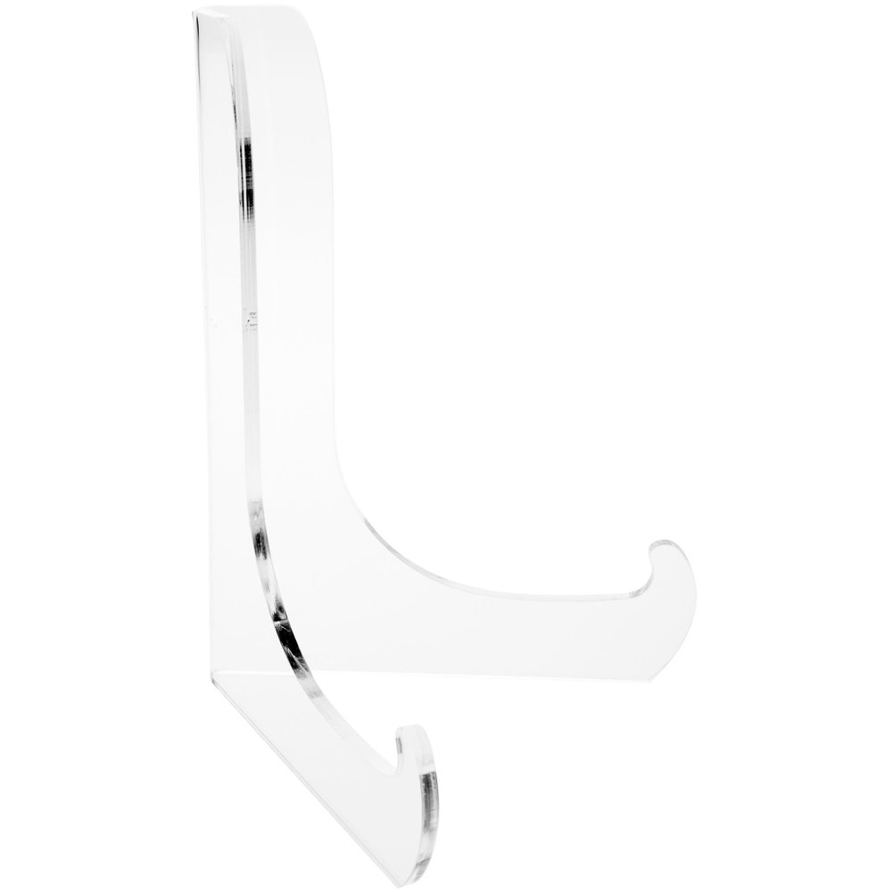 Plymor Clear Acrylic 60-Degree Angle Easel With Shallow Support Ledges, 7.5" H x 5.75" W x 4.75" D (12 Pack)