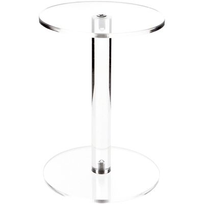 Plymor Clear Acrylic Round Barbell Pedestal Display Riser, 8" H x 6" D (1/4" thick) (6 Pack)