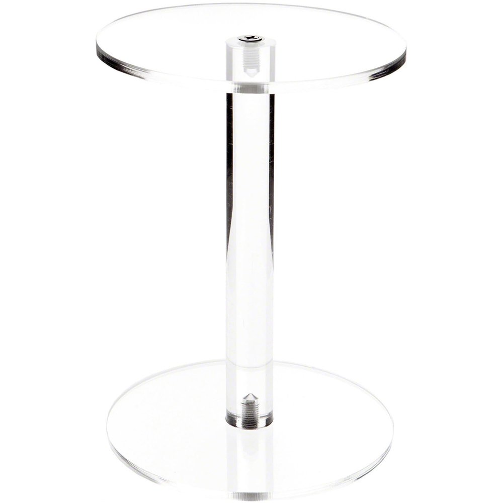 Plymor Clear Acrylic Round Barbell Pedestal Display Riser, 8" H x 6" D (1/4" thick) (6 Pack)