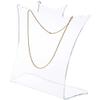 Plymor Clear Acrylic Winged Necklace Display Stand, 8.5" W x 3" D x 7.25" H (3 Pack) view 2