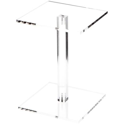Plymor Clear Acrylic Square Barbell Pedestal Display Riser, 8.5" H x 6" W x 6" D (1/4" thick) (6 Pack)